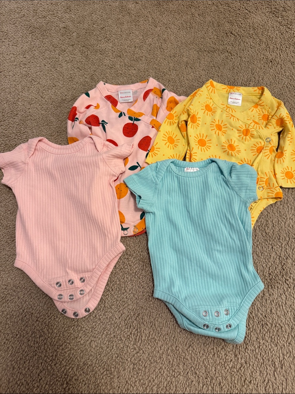Hanna Andersson Organic Cotton Bodysuits 0-3M Lot of 4